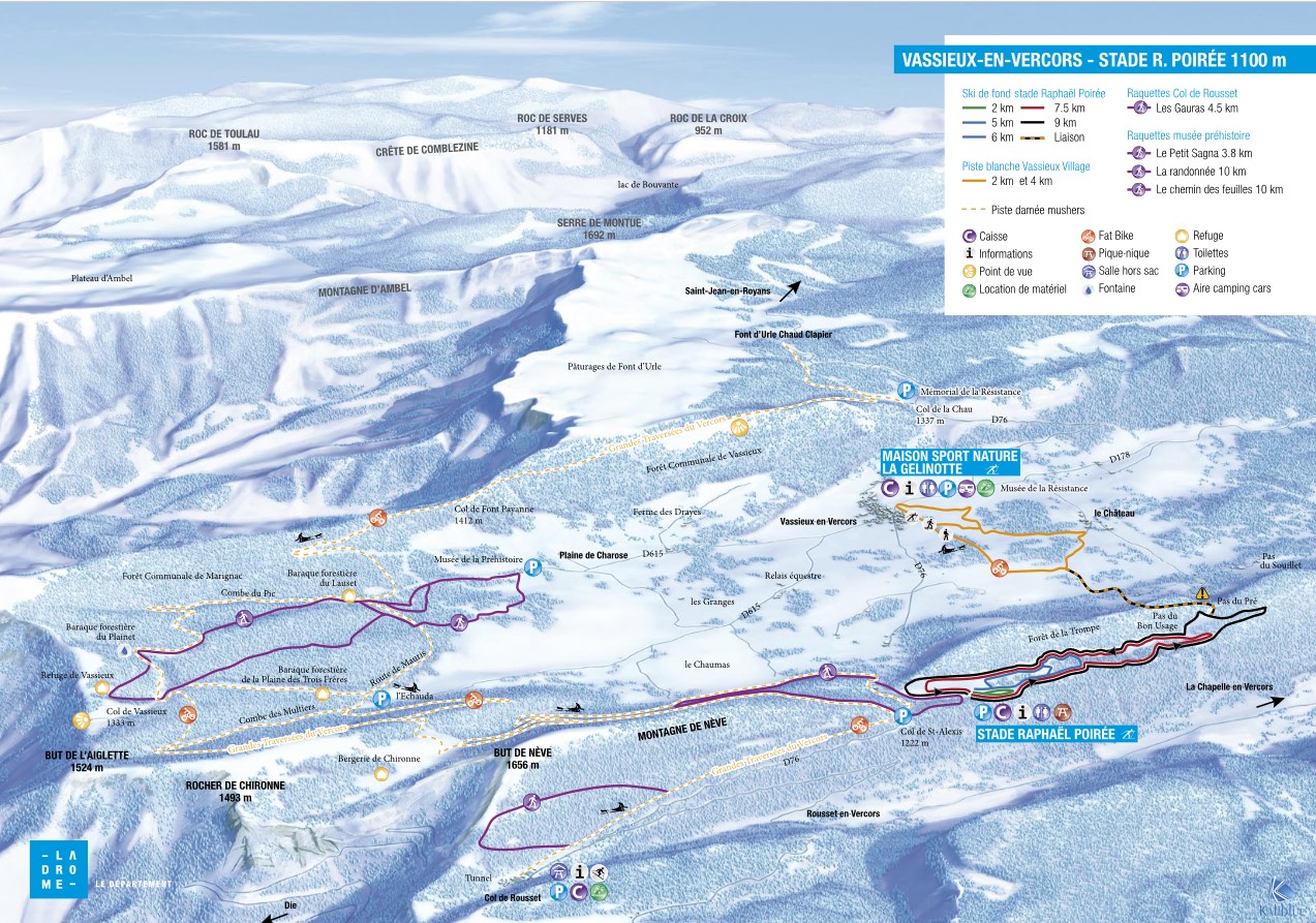 plan des pistes de La station de ski de Vassieux en Vercors plan des pistes de La station de ski de Vassieux en Vercors